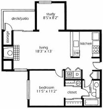 1 Bed 1 Bath with Den N302 floor plan